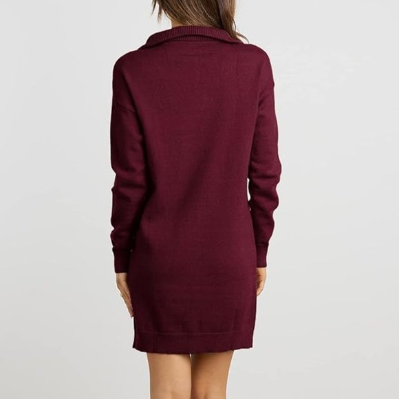 KIRUNDO 2023 Fall Winter Women's Long Sleeve Turtleneck Sweater Dress Button Dow - Picture 3 of 6